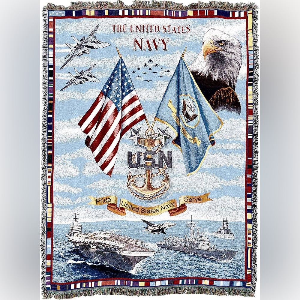 U.S. Navy throw blanket 72” x 55”